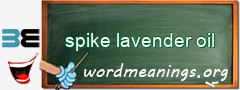 WordMeaning blackboard for spike lavender oil